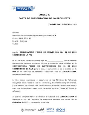 Anexo a carta de presentacin de la propuesta
