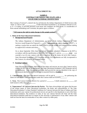 This Contract (Contract), entered into by and between the Indiana Department of Child Services (the "State" or "DCS) and (State Educational Institution), an institution referred to in IC 21-7-13-32(b)), is executed pursuant to the te