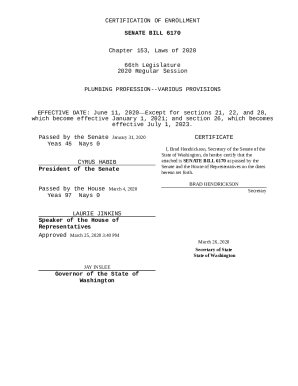 CERTIFICATION OF ENROLLMENT SENATE BILL 6170 ...