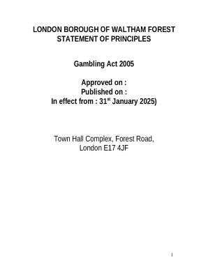 Gambling premises licence - London