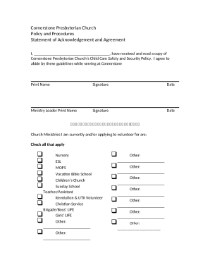Cornerstone(Presbyterian(Church(Child(( Care(Safety(and ...