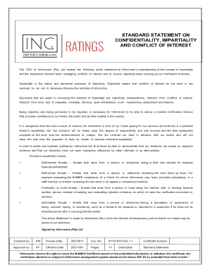 STANDARD STATEMENT ON