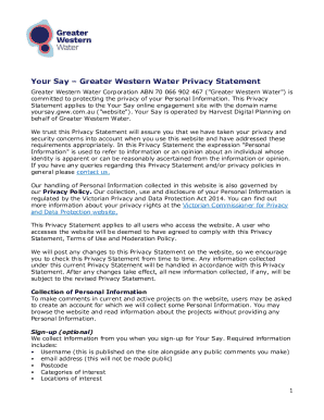 Your SayGreater Western Water Privacy Statement