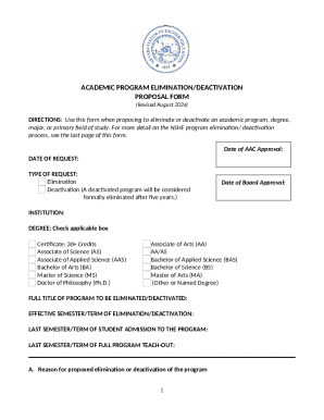 Academic Program Elimination-Deactivation Proposal Form
