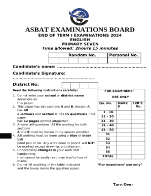 SURE KEY EXAMINATIONS BOARD PRIMARY LEAVING ...
