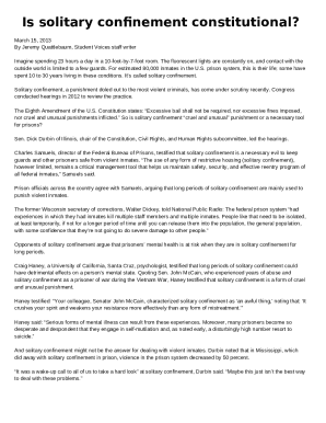 Is solitary confinement constitutional