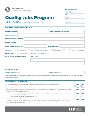 APPLICATION SALES AND USE TAX / ITC