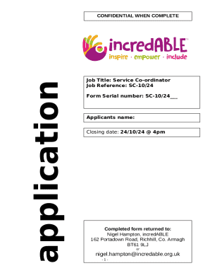 You would like to apply for a job. Complete the form by ...