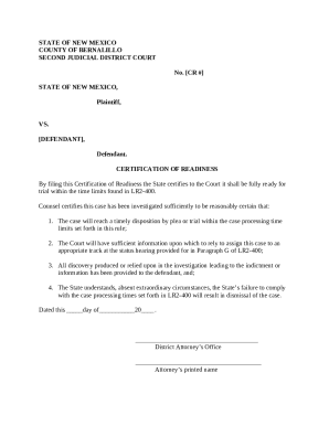 Certification of Readiness View More