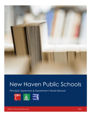New Haven Public Schools. Principal, Supervisor &amp; Department Head Manual