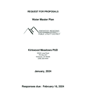 REQUEST FOR PROPOSALS for WATER MASTER PLAN ...