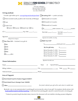 Giving contactsGerald R. Ford School of Public Policy