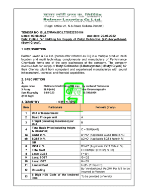 TENDER NO: BL/LC/MAN/BC/LT/202223/0104