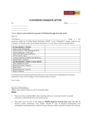 Write a letter to the member for the payment of the Interim ...