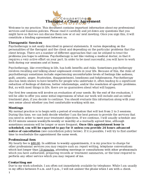 Informed Consent to Treatment Contract and Office Policies