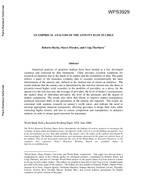 An empirical analysis of the annuity rate in Chile (English)