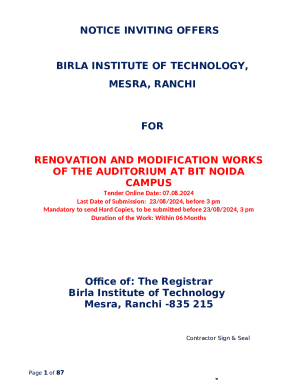 RENOVATION AND MODIFICATION WORKS OF THE AUDITORIUM AT BIT NOIDA CAMPUS