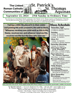 Thomas Aquinas double jubilee Plenary Indulgence is in the bulletin, special booklet available at the church