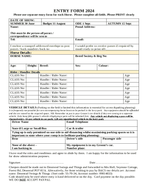 One Horse Per Entry Form Closing Date: June 30, 2024 ...