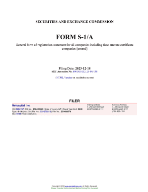 Netcapital Inc. Form S-1/A Filed 2023-12-18. Accession Number
