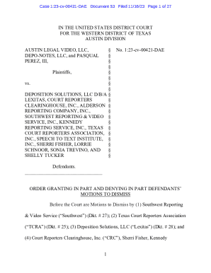 Perez, III v. Alderson Reporting Company, Inc., 1:23-cv- ...