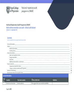 Adult asthma clinical audit dataset