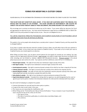 FORMS TO INTERVENE IN CUSTODY