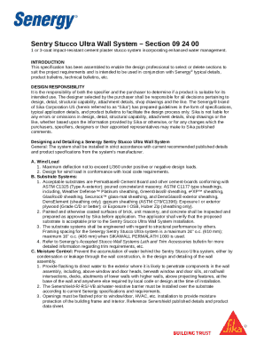 Sentry Stucco Ultra Wall SystemSection 09 24 00