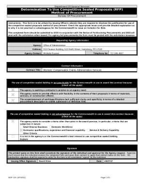Determination To Use Competitive Sealed Proposals (RFP) ...