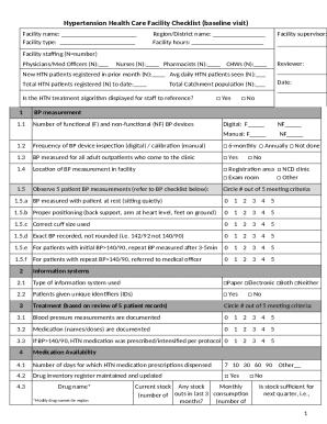 Baseline Facility Checklist