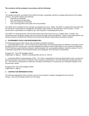 QASP Template: Notes On Using This Template