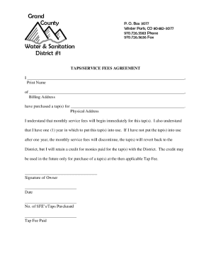 Grand County Water &amp; Sanitation District Connection Permit