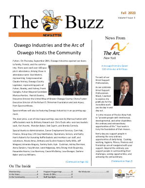 The Fall Edition of the BuzzOswego Industries, Inc.