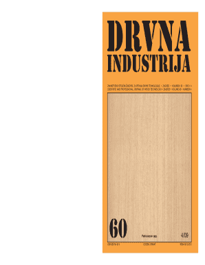 ZNANSTVENO STRUNI ASOPIS ZA PITANJA DRVNE TEHNOLOGIJE ZAGREB VOLUMEN 60 BROJ 4
