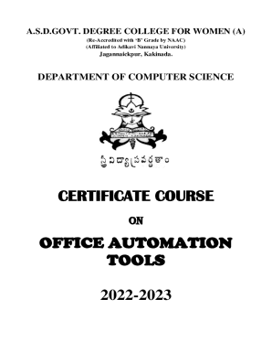 CERTIFICATE COURSE OFFICE AUTOMATION TOOLS ...