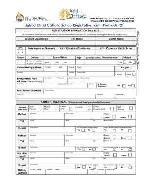 Register for SchoolLight of Christ Catholic School