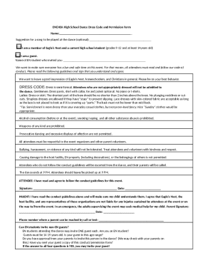 Dance Conduct + Permission Form