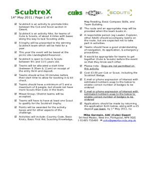 ScubtreX is an activity to promote links between the Cub and Scout section in Gwent