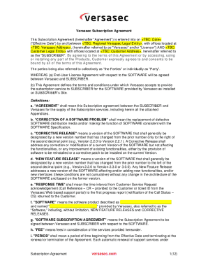 Versasec Support and Maintenance Agreement