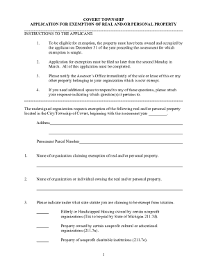 Audit of Existing Exemption Claim Application ( ...