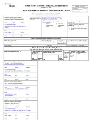 3: Initial statement of beneficial ownership of securities