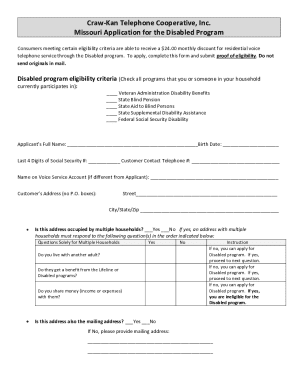 State of Missouri Disability Discount Program -