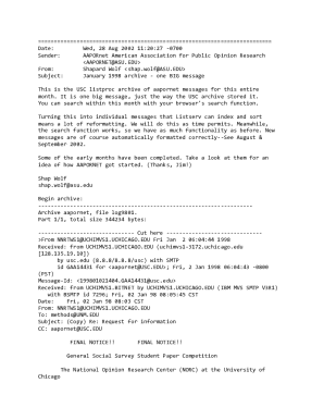 It is one big message, just the way the USC archive stored it