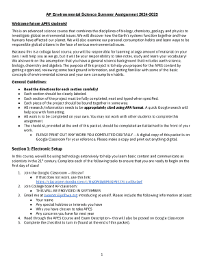 AP Environmental Summer Reading