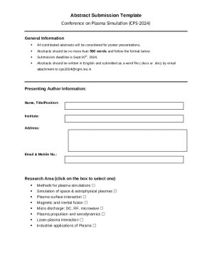 Abstract, Oral Presentation &amp; Poster Session Information