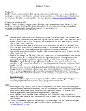 What is Reader's Theater?Teaching Wiki