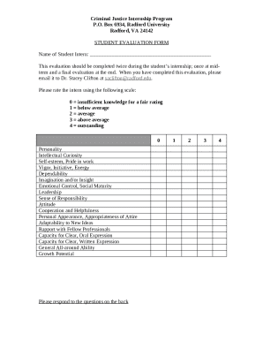 student practicum &amp; internship evaluation form ...