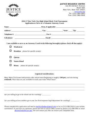 Attorney-Coaches Form