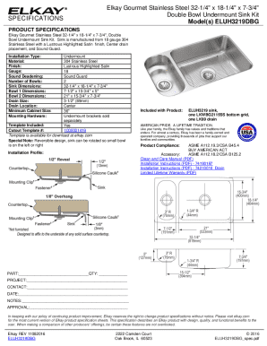 SPECIFICATIONS Elkay Gourmet Stainless Steel 32-1/4" x ...