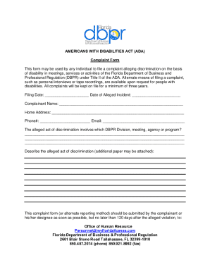 Form CenterAmerican's with Disabilities Act - Grievance F